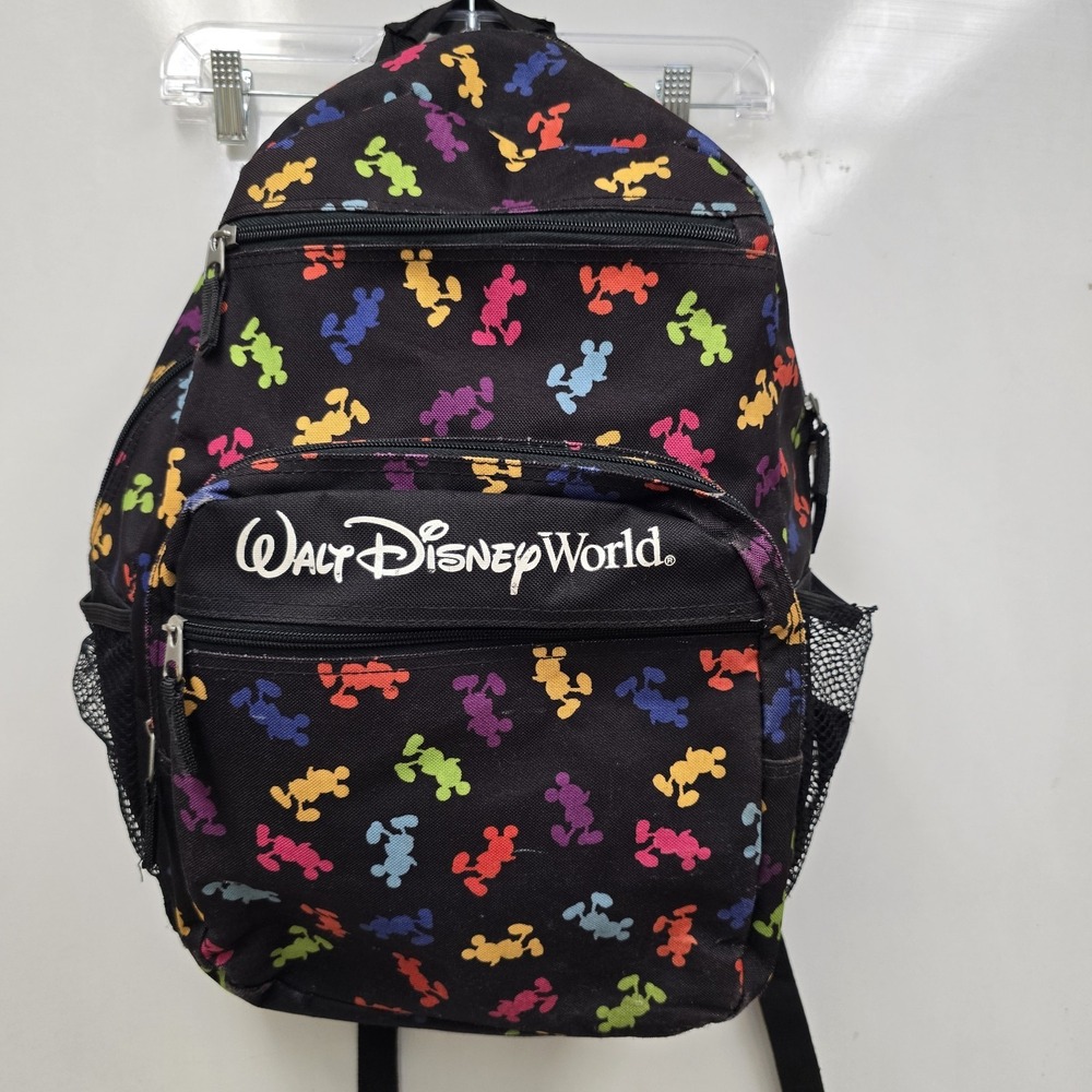 Walt Disney‎ World Park Exclusive MICKEY MOUSE Colorful Book Bag Backpack Black